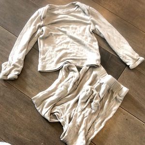 0-3 month two piece set very soft dark beige